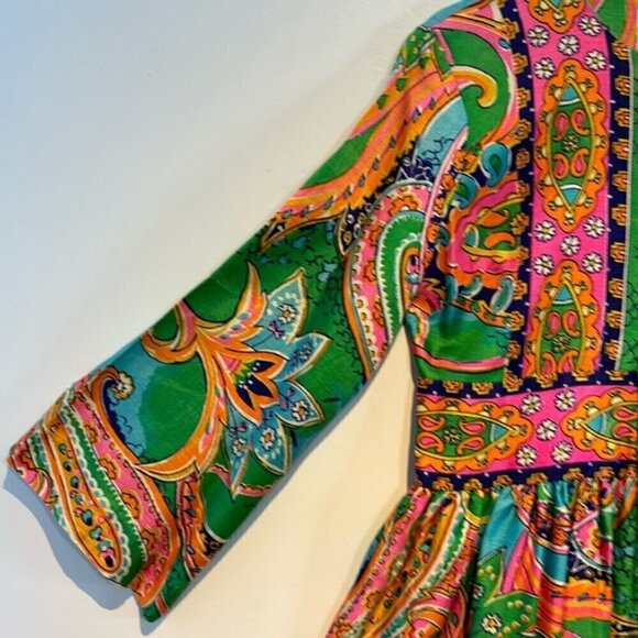 Vintage Keyloun Maxi Dress, Zip Front Size 12. - Picture 6 of 16